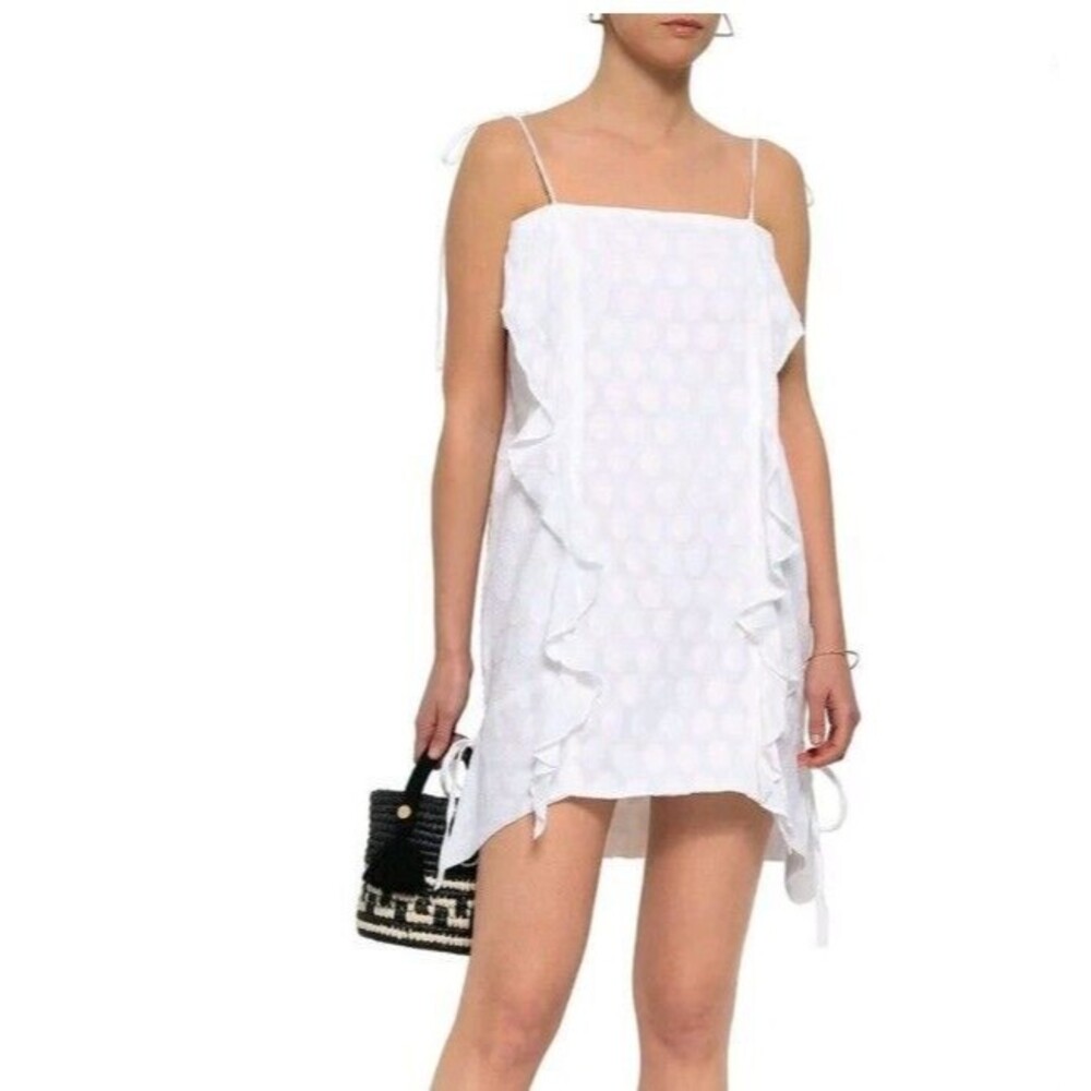 Vix White Mini Dress with Ruffle Detail